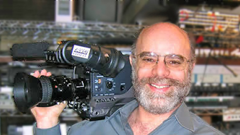 Stu Sweetow with one of AVCs broadcast cameras Stu Sweetow with one of AVCs broadcast cameras